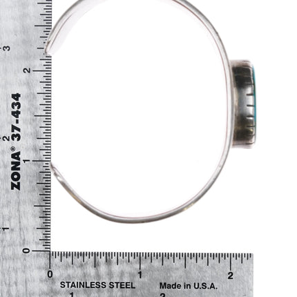6.8" Navajo sterling silver high grade turquoise copper lined cuff bracelet - Estate Fresh Austin