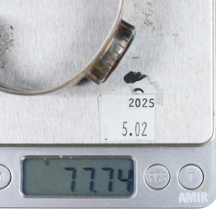 6.8" Navajo sterling silver high grade turquoise copper lined cuff bracelet - Estate Fresh Austin