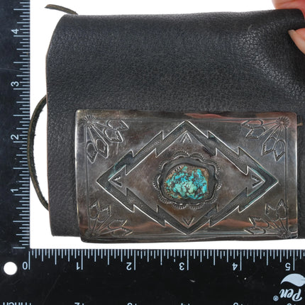 8" Heavy vintage Navajo sterling silver Ketoh bowguard bracelet - Estate Fresh Austin