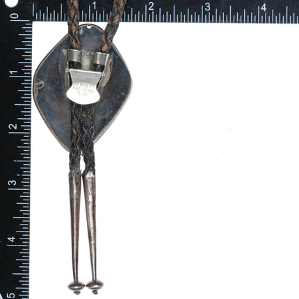 c-1960 c-31 Navajo sterling silver turquoise 4 stone bolo tie - Estate Fresh Austin