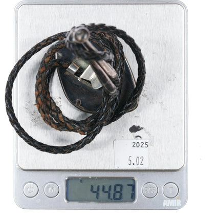 c-1960 c-31 Navajo sterling silver turquoise 4 stone bolo tie - Estate Fresh Austin