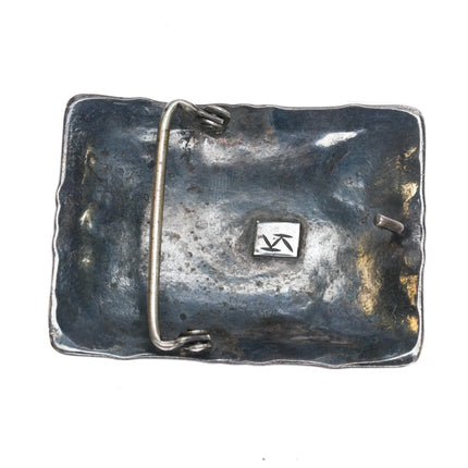 1970's Navajo sterling silver 5 stone turquise belt buckle Vintage - Estate Fresh Austin