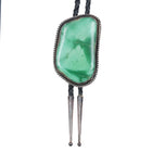 c1970 Navajo Large Broken Arrow Variscite bolo tie sterling silver Marg V - Estate Fresh Austin
