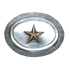 James Reid Santa Fe 18k gold Texas Lone Star on sterling belt buckle - Estate Fresh Austin