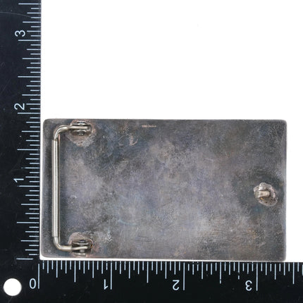 1980's Southwestern sterling silver bear paw belt buckle overlay style - Estate Fresh Austin