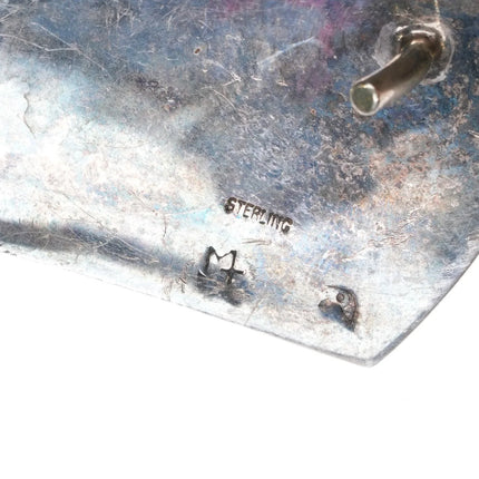 Mark Tawahongva Hopi Overlay Belt buckle w/ pueblos Kokopelli sterling silver - Estate Fresh Austin