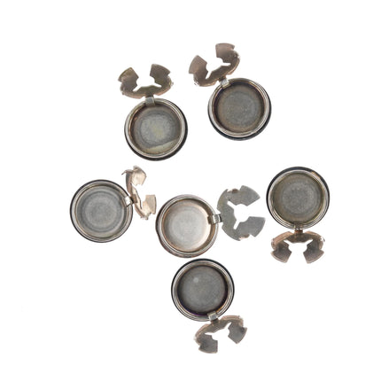 6 Vintage Southwestern sterling silver button cover set End of the Trail Cow - Estate Fresh Austin