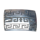 Benjamin Mansfield Hopi Overlay belt buckle geometric rug design sterling silver - Estate Fresh Austin