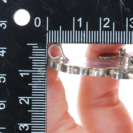 Frank Lahaleon Zuni sterling silver Kachina pendant/pin channel inlay - Estate Fresh Austin