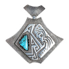 Richard Tsosie Navajo Overlay pendant with turquoise sterling silver - Estate Fresh Austin