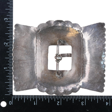 40's-50's Navajo sterling silver butterfly style concho belt buckle - Estate Fresh Austin