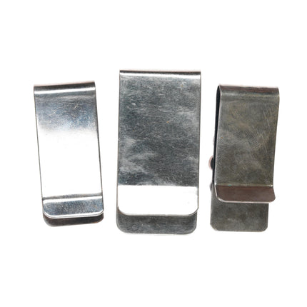 3 70's-80's Navajo sterling silver, turquoise, coral money clips - Estate Fresh Austin