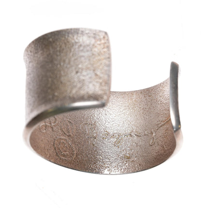 6.35" Darryl Dean Begay Navajo Tufa Cast sterling silver Sugilite cuff bracelet - Estate Fresh Austin