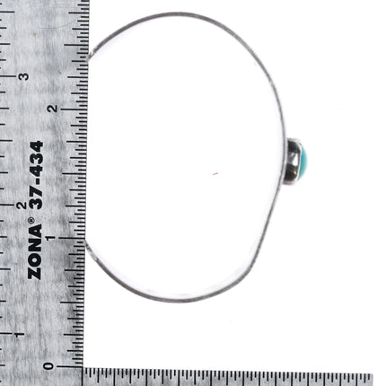 6" Vintage Native American sterling silver hand stamped turquoise cuff bracelet - Estate Fresh Austin