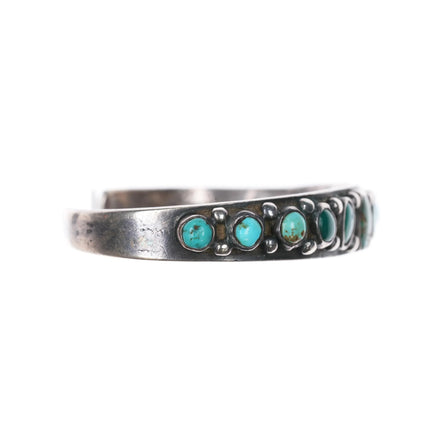 6" 1920's Navajo Ingot Silver multi-color turquoise row cuff bracelet sterling - Estate Fresh Austin
