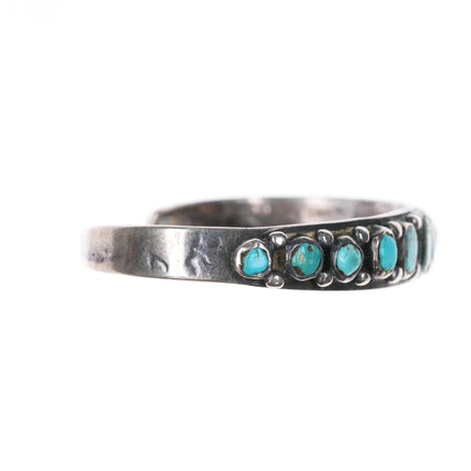 6" 1920's Navajo Ingot Silver multi-color turquoise row cuff bracelet sterling - Estate Fresh Austin