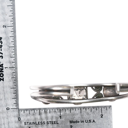 6.375" 20's-30's Navajo Ingot Silver 3 stone cuff bracelet w/nice twisted wire - Estate Fresh Austin