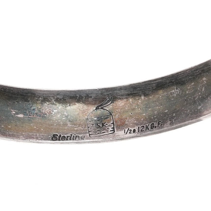 7" Tom and Sylvia Kee Navajo sterling silver gold filled storyteller cuff bracelet - Estate Fresh Austin