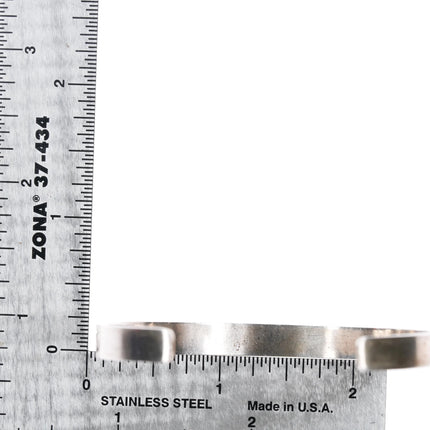 6.5" Hopi overlay water pattern cuff bracelet Sterling silver - Estate Fresh Austin