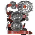 Harry Morgan Navajo Sterling silver Heavy stamped Repousse Butterfly concho belt - Estate Fresh Austin