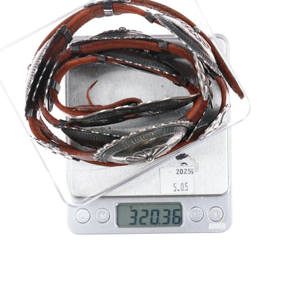 Harry Morgan Navajo Sterling silver Heavy stamped Repousse Butterfly concho belt - Estate Fresh Austin