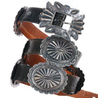 c1940's Navajo Sterling silver Heavy stamped Repousse concho belt - Estate Fresh Austin