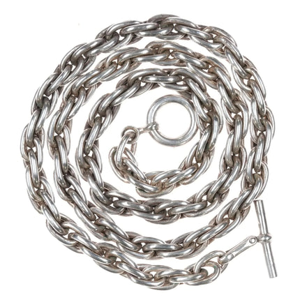 22" Vintage Navajo sterling silver Heavy rope chain necklace - Estate Fresh Austin