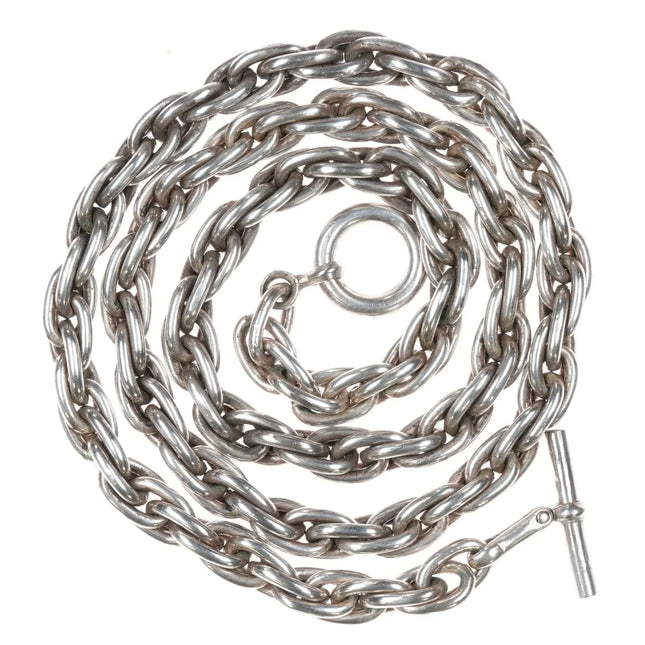 22" Vintage Navajo sterling silver Heavy rope chain necklace - Estate Fresh Austin