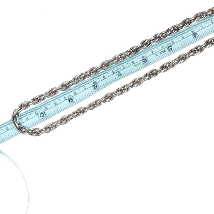 22" Vintage Navajo sterling silver Heavy rope chain necklace - Estate Fresh Austin