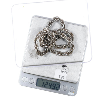 22" Vintage Navajo sterling silver Heavy rope chain necklace - Estate Fresh Austin