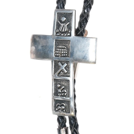 Vintage Roger John Navajo sterling silver cross bolo tie - Estate Fresh Austin