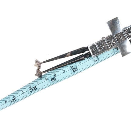 Vintage Roger John Navajo sterling silver cross bolo tie - Estate Fresh Austin