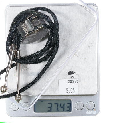 Vintage 1978 sterling silver Arizona Fire Agate bolo tie - Estate Fresh Austin