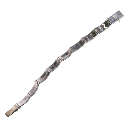 6.75" DT Southwestern sterling silver multi-stone inlay link bracelet - Estate Fresh Austin