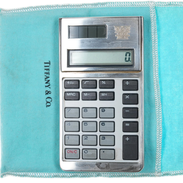 1980's Tiffany Sterling silver solar Calculator TI - Estate Fresh Austin