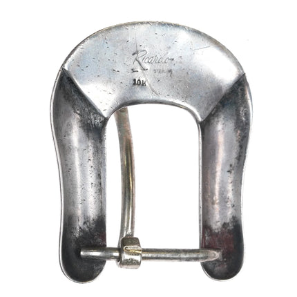 Vintage Ricardo 10k/Sterling silver 3/4" Bucking bronco ranger belt buckle set - Estate Fresh Austin