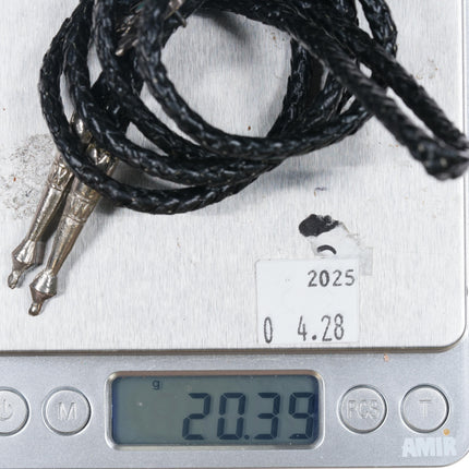 c1950 Zuni sterling silver channel inlay eagle bolo tie - Estate Fresh Austin