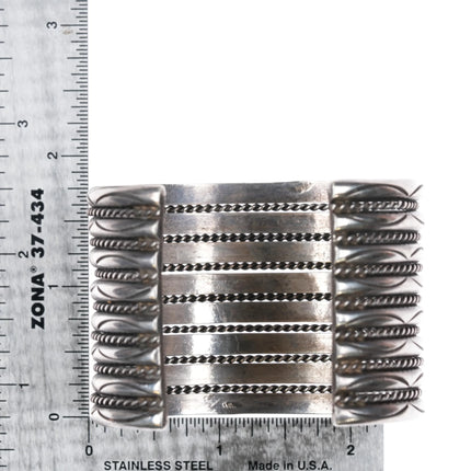 6.25" Vintage Tahe Navajo multi Band sterling silver twisted wire cuff bracelet - Estate Fresh Austin