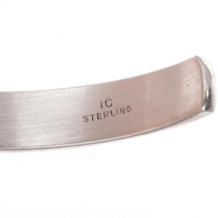 5.6" IC Sterling silver cuff bracelet with gold heart - Estate Fresh Austin