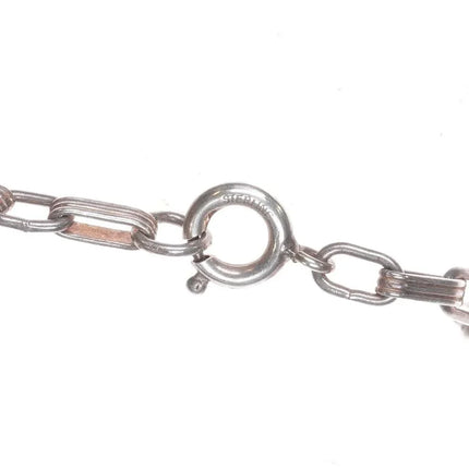 Vintage Hopi Overlay reversible sterling silver pendant on watch fob necklace - Estate Fresh Austin