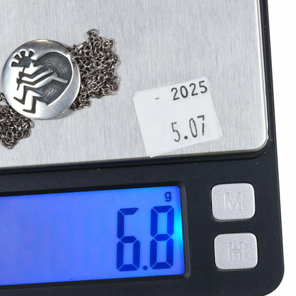 Vintage Hopi Overlay kokopelli sterling silver pendant on necklace - Estate Fresh Austin