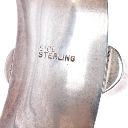 Howard Sice (Hopi - Laguna) Sterling silver waterweb turquoise cuff bracelet - Estate Fresh Austin