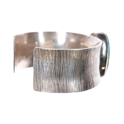 Howard Sice (Hopi - Laguna) Sterling silver waterweb turquoise cuff bracelet - Estate Fresh Austin