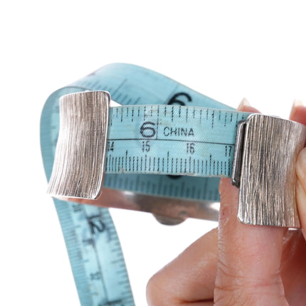 Howard Sice (Hopi - Laguna) Sterling silver waterweb turquoise cuff bracelet - Estate Fresh Austin