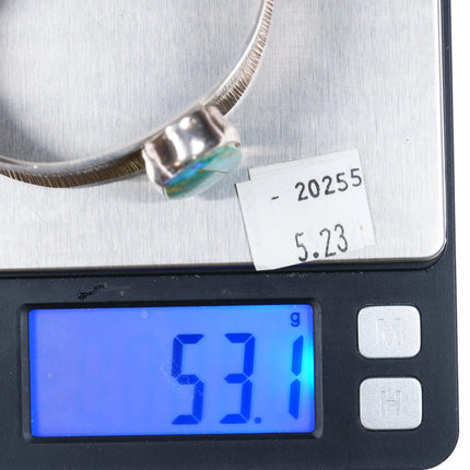 Howard Sice (Hopi - Laguna) Sterling silver waterweb turquoise cuff bracelet - Estate Fresh Austin