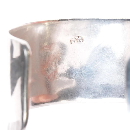 Victor Coochwytewa Hopi Overlay Kopavi- Ram/Corn cuff bracelet sterling silver - Estate Fresh Austin