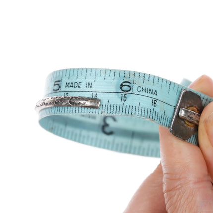 6.6" slim stacker sterling silver Navajo stamped cuff bracelet - Estate Fresh Austin