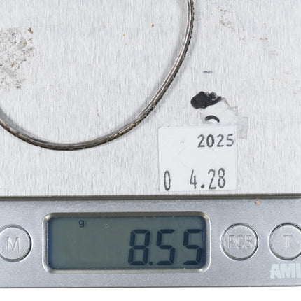 6.6" slim stacker sterling silver Navajo stamped cuff bracelet - Estate Fresh Austin