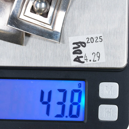 Pat Areias Huge sterling silver modernist clip-on earrings - Estate Fresh Austin