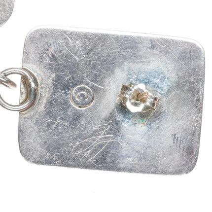 GG Southwestern Artisan sterling silver carved earrings - Estate Fresh Austin